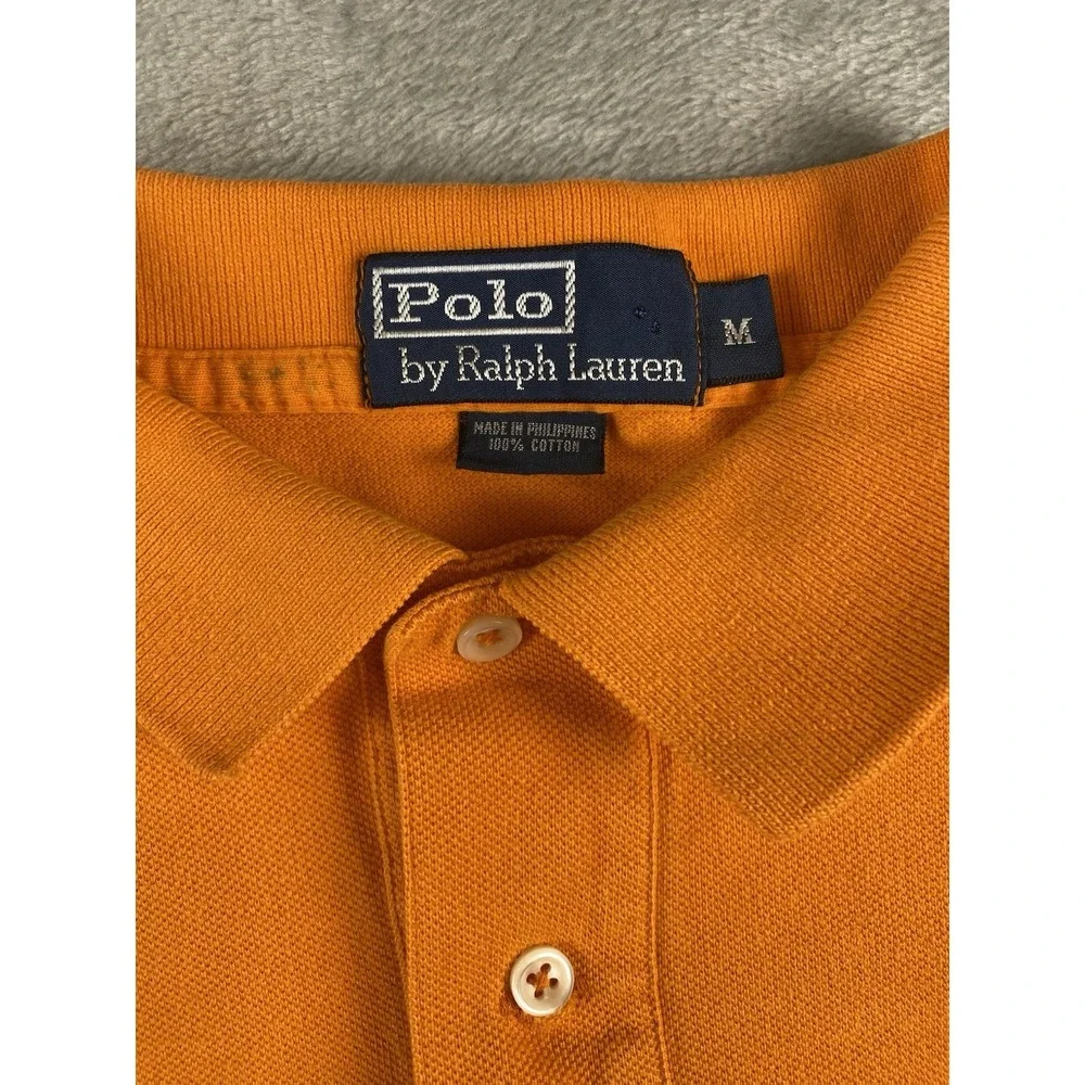 Ralph Lauren Classic Orange Cotton Short‎ Sleeve Polo Shirt Mens Medium